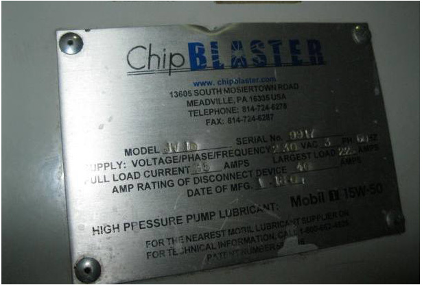 ChipBLASTER JV10 High Pressure Coolant System