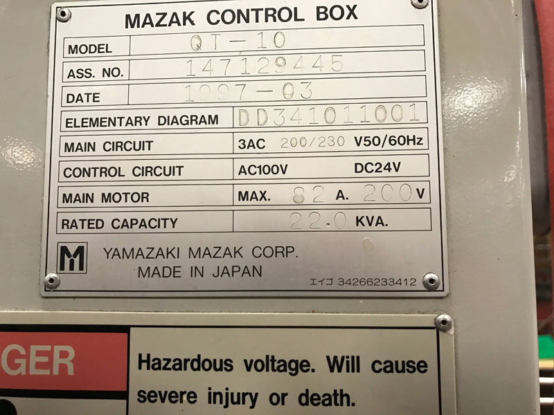 Mazak Q10 Used CNC Lathe